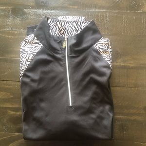 Greg Norman long sleeve zebra print polo